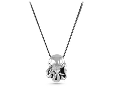 Octopus Necklace in Silver - shown on gunmetal chain