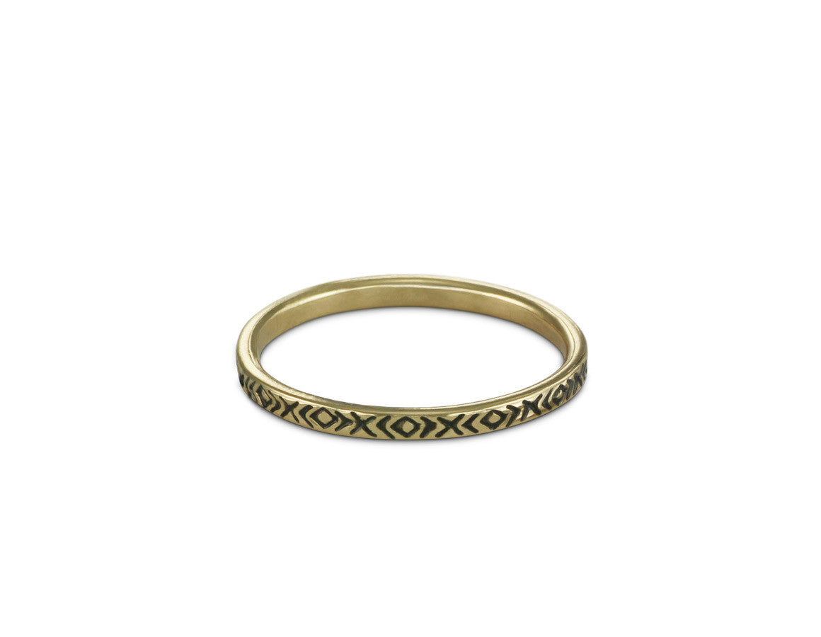 Patterned Stacking Ring in Bronze