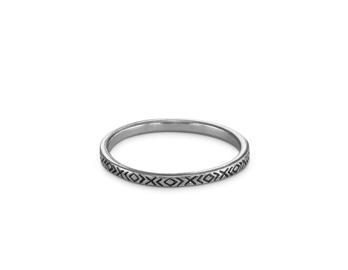 Patterned Stacking Ring in Silver