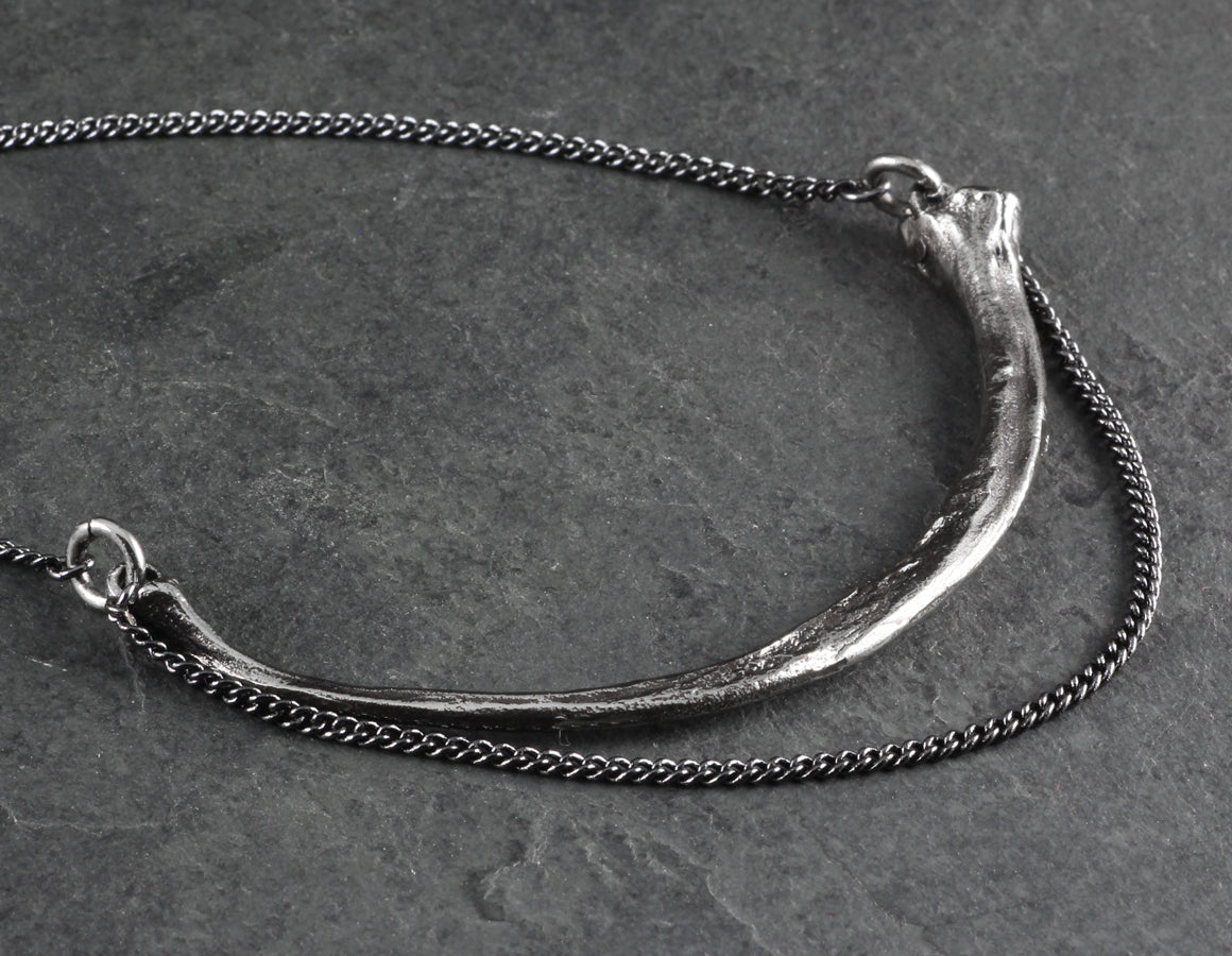 Snake Rib Necklace - Silver