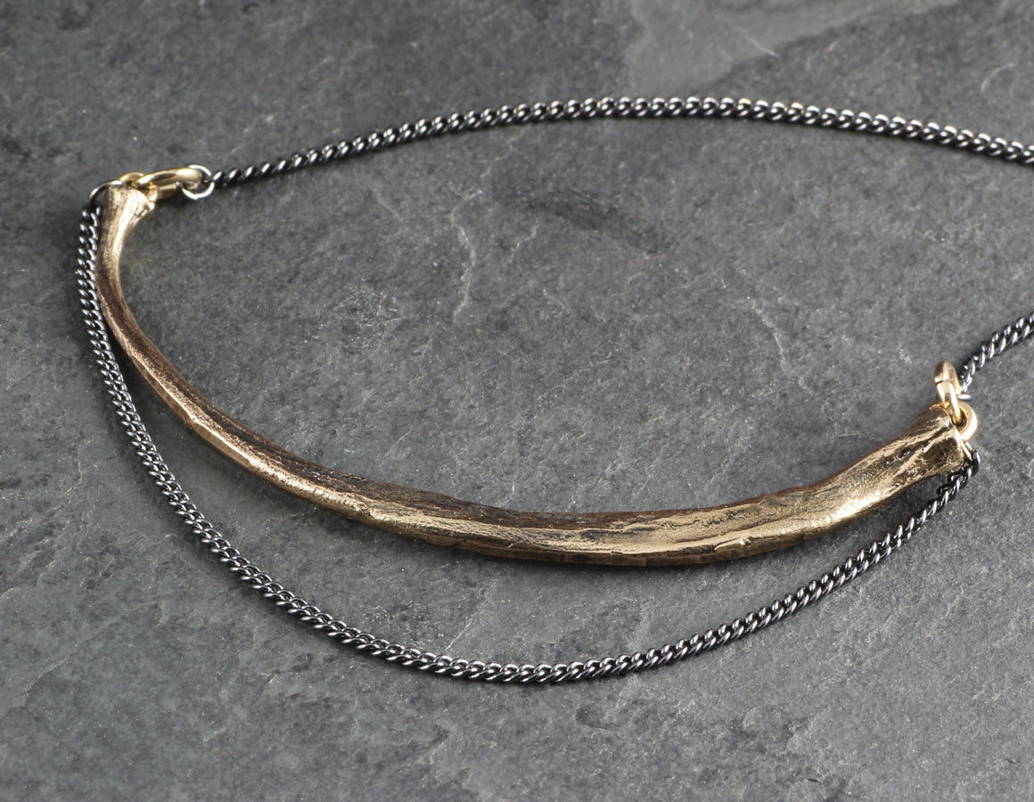 Snake Rib Necklace - Bronze