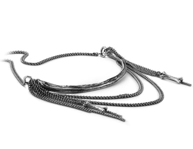 Python Rib Necklace in Silver 