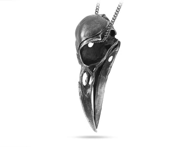 Crow Skull Locket - Silver