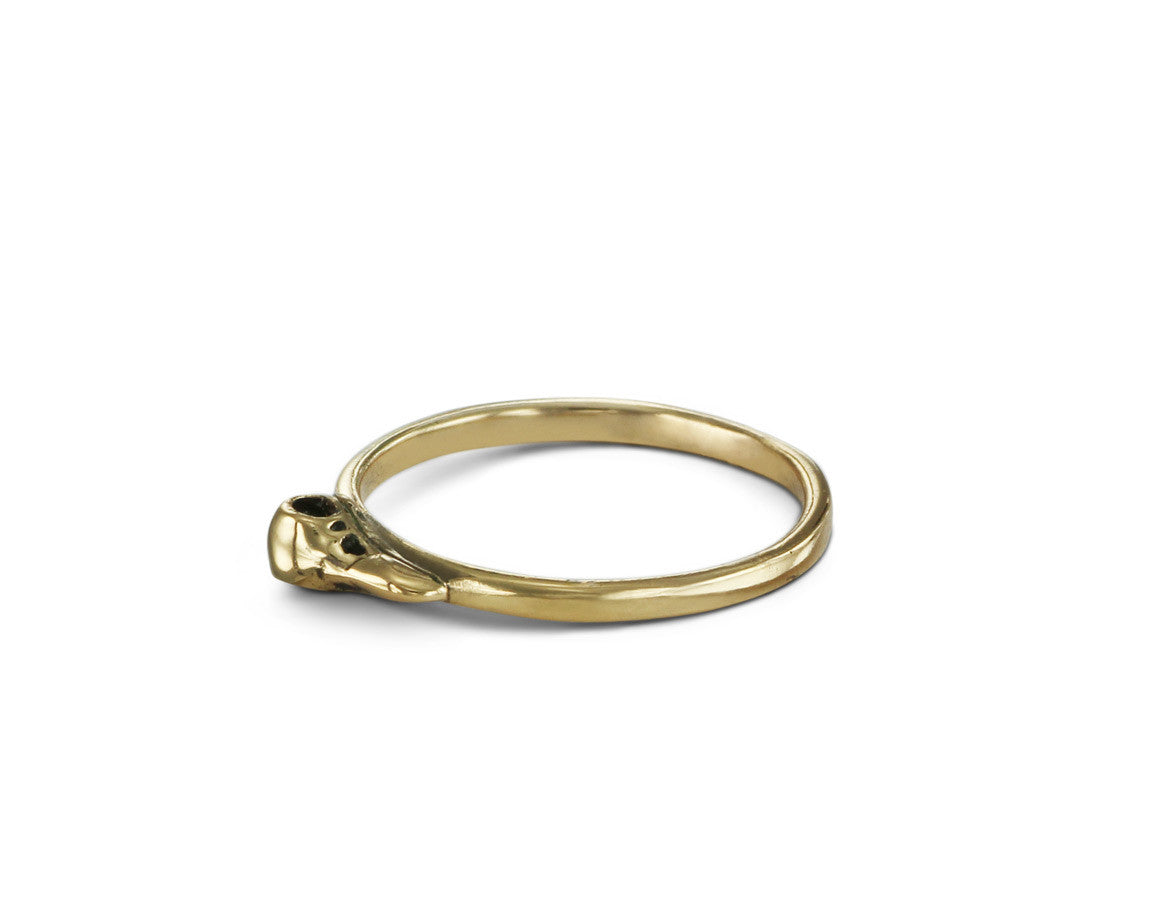 Raven Skull Stacking Ring in Bronze