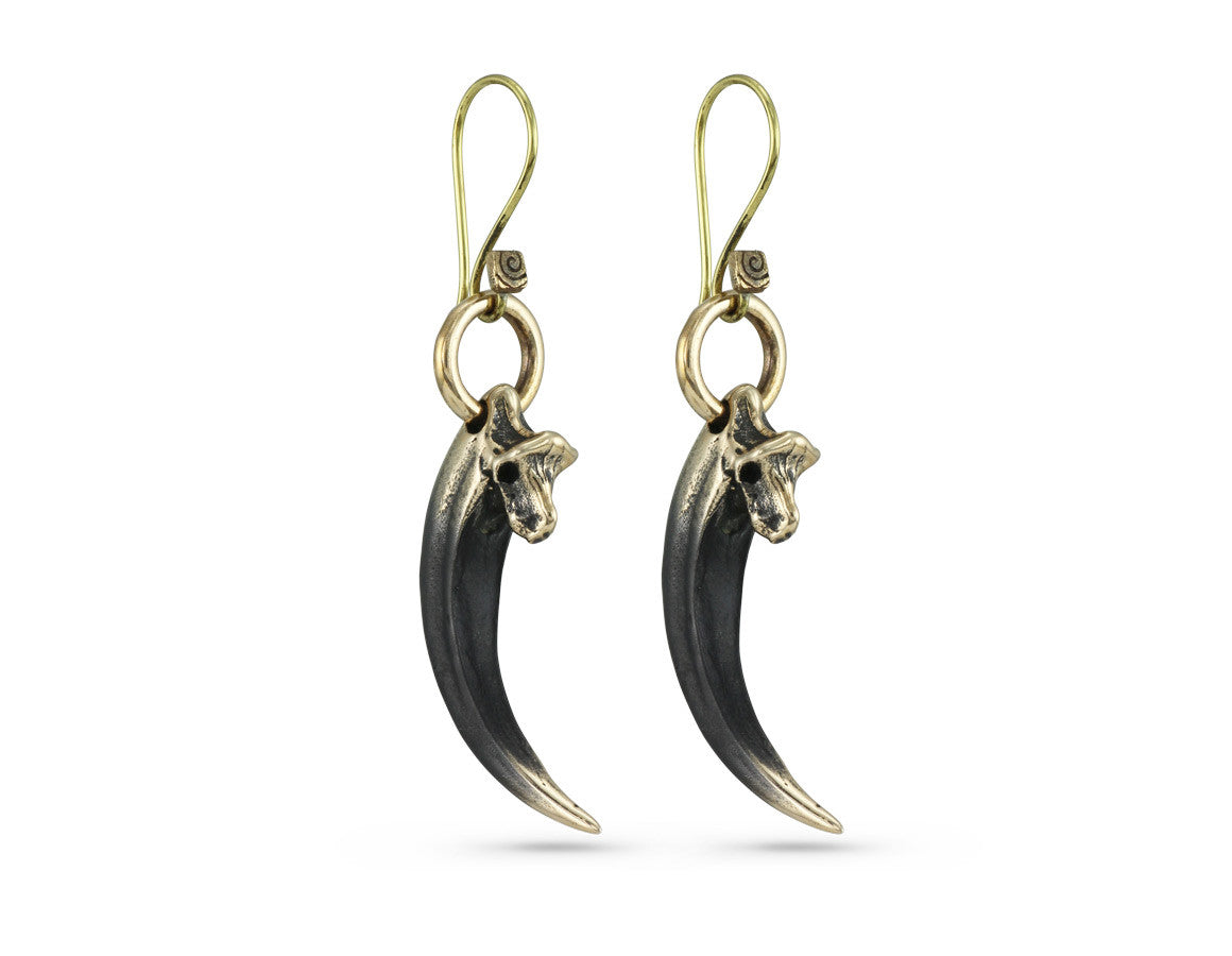 Raven Talon Earrings in Bronze