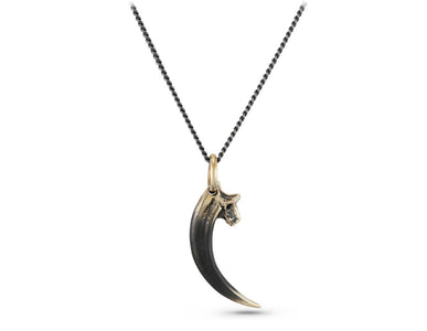 Black Raven Talon in Bronze - shown on gunmetal chain