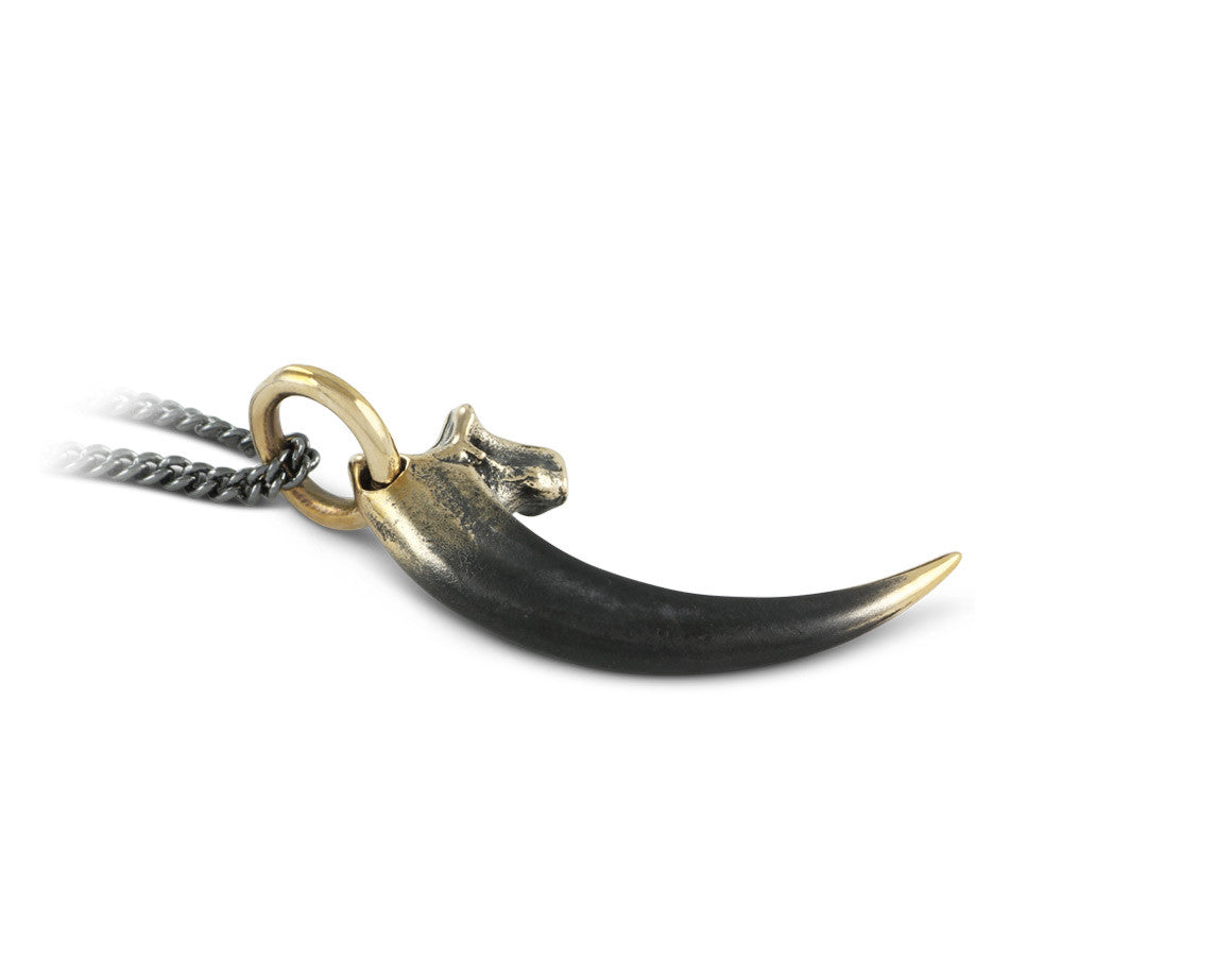 Black Raven Talon in Bronze - shown on gunmetal chain