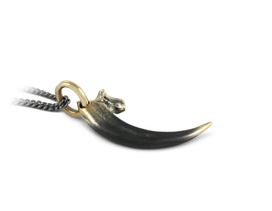 Black Raven Talon in Bronze - shown on gunmetal chain