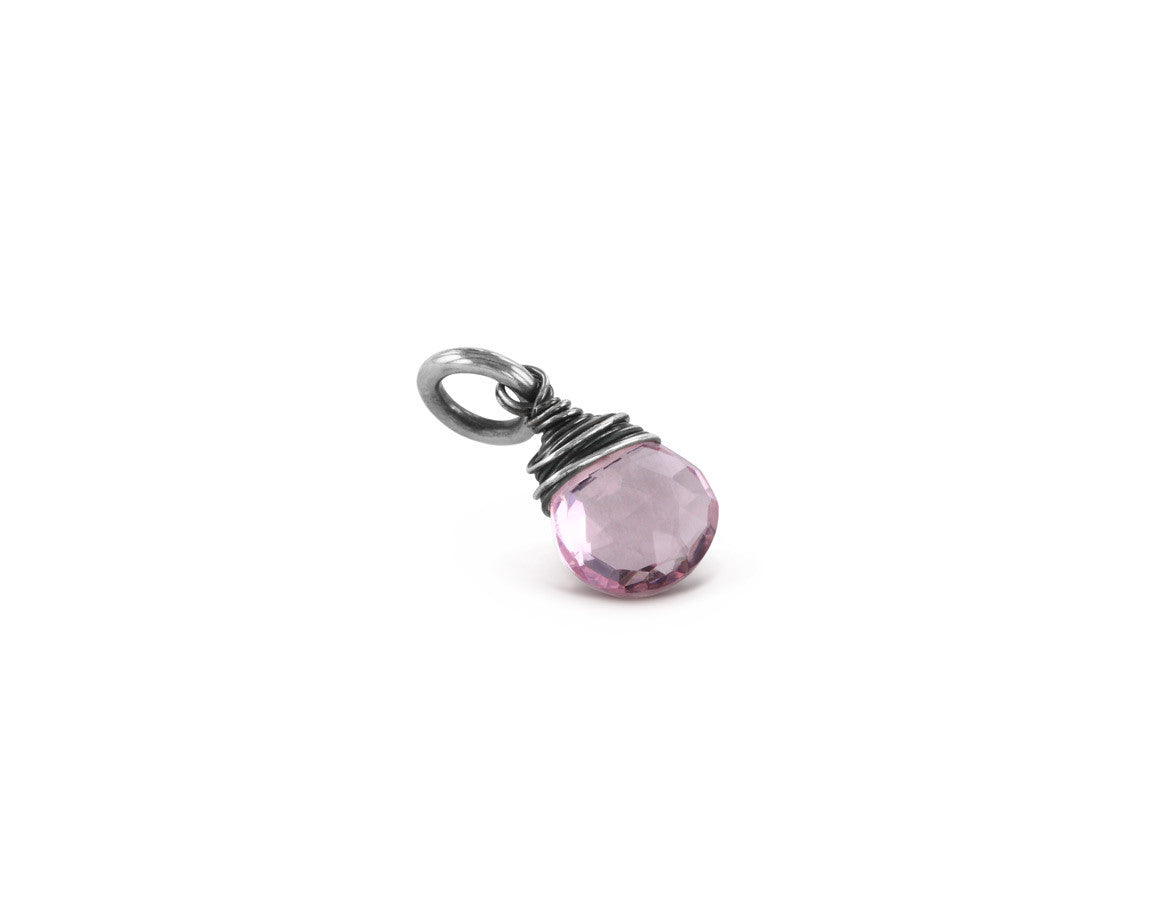 Rose Quartz Birthstone Pendant in Sterling Silver