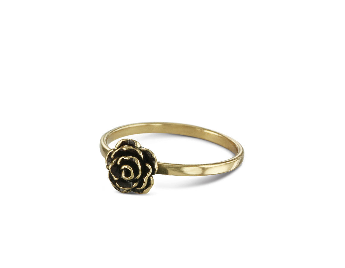 Rose Stacking Ring in Bronze