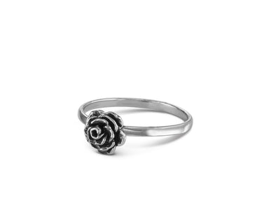 Rose Stacking Ring in Silver