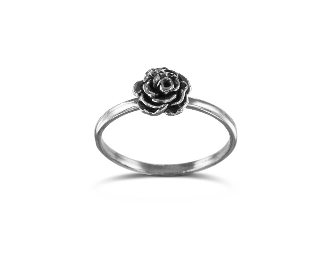 Rose Stacking Ring in Silver