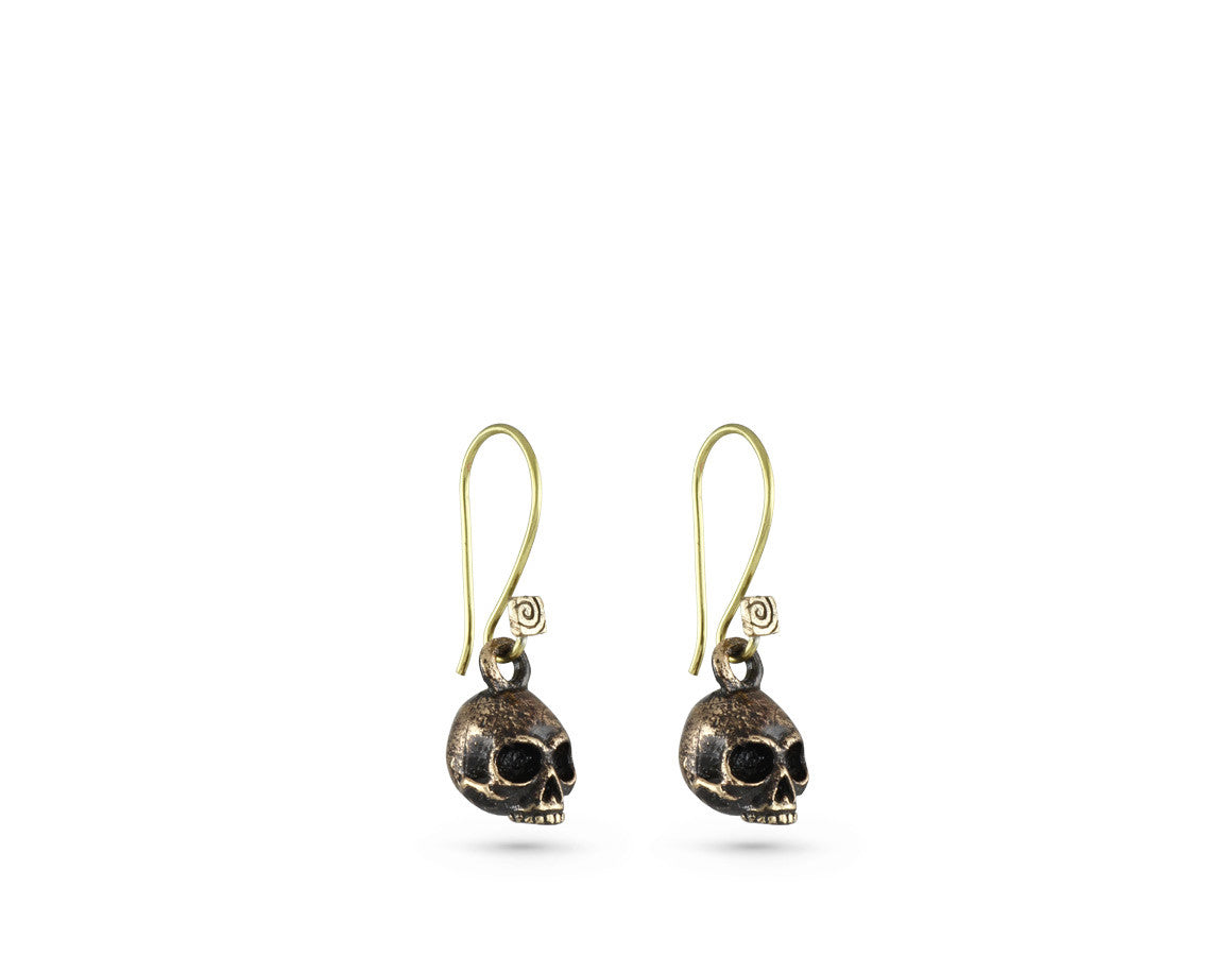 Skull Earrings in Bronze