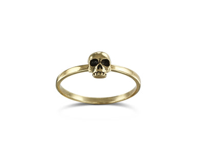 Skull Stacking Ring in Bronze