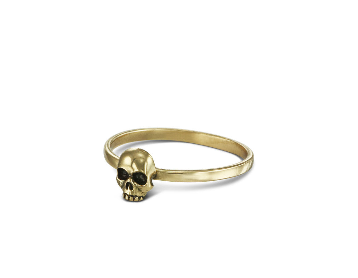 Skull Stacking Ring in Bronze