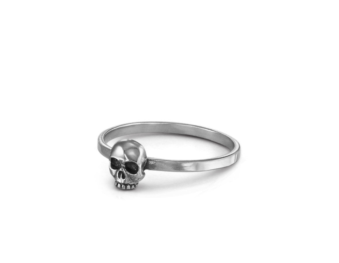 Skull Stacking Ring in Silver