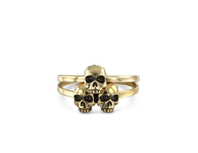 Skull Pile Stacking Rings in Bronze