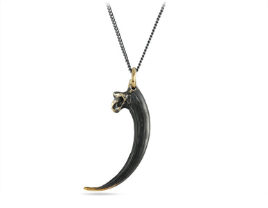 Black Golden Eagle Talon Necklace in Bronze - shown on gunmetal chain