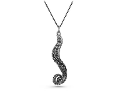 Tentacle Necklace in Silver - shown on gunmetal chain