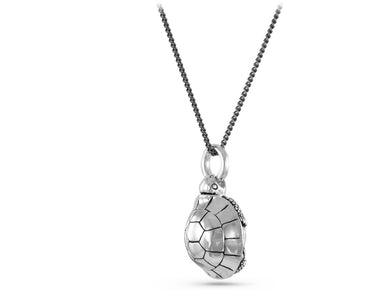 Turtle Necklace in Silver - shown on gunmetal chain