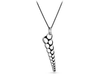 Turritella Shell Necklace in Silver - shown on gunmetal chain