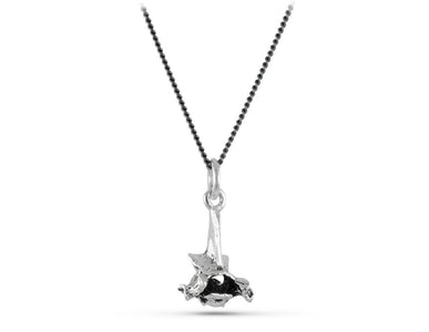 Small Vertebra Necklace in Silver - shown on gunmetal chain