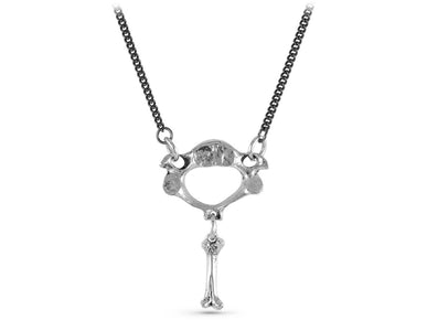 Vertebra & Bone Necklace in Silver