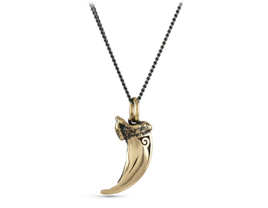 Wolf Claw Necklace in Bronze - shown on gunmetal chain