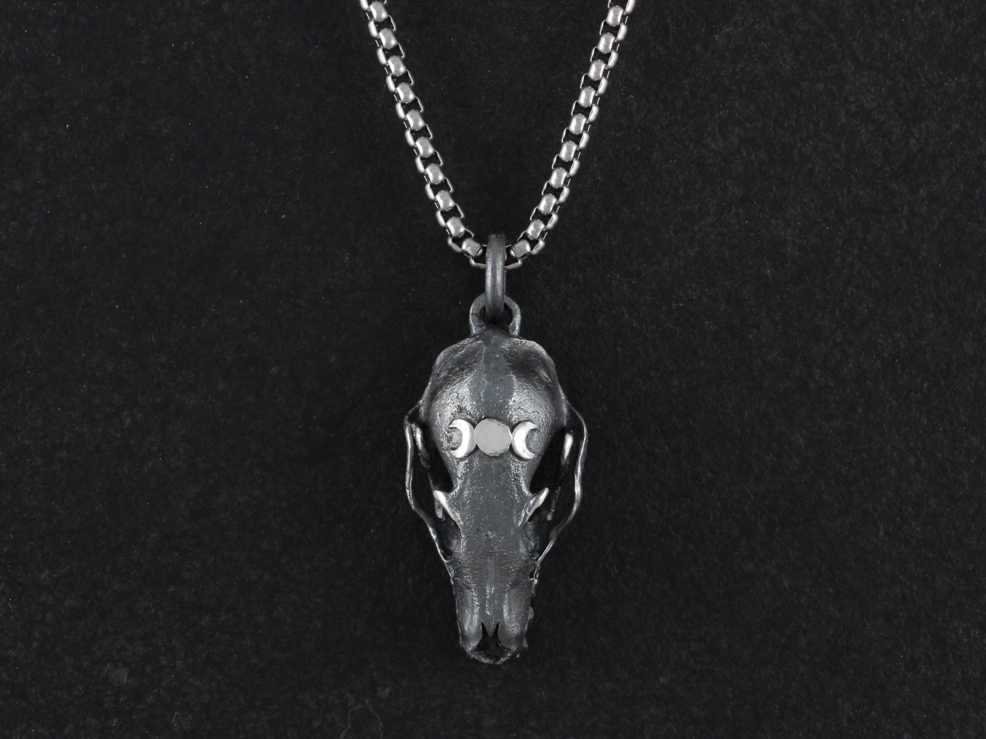 Sterling Silver Bat Skull Necklace