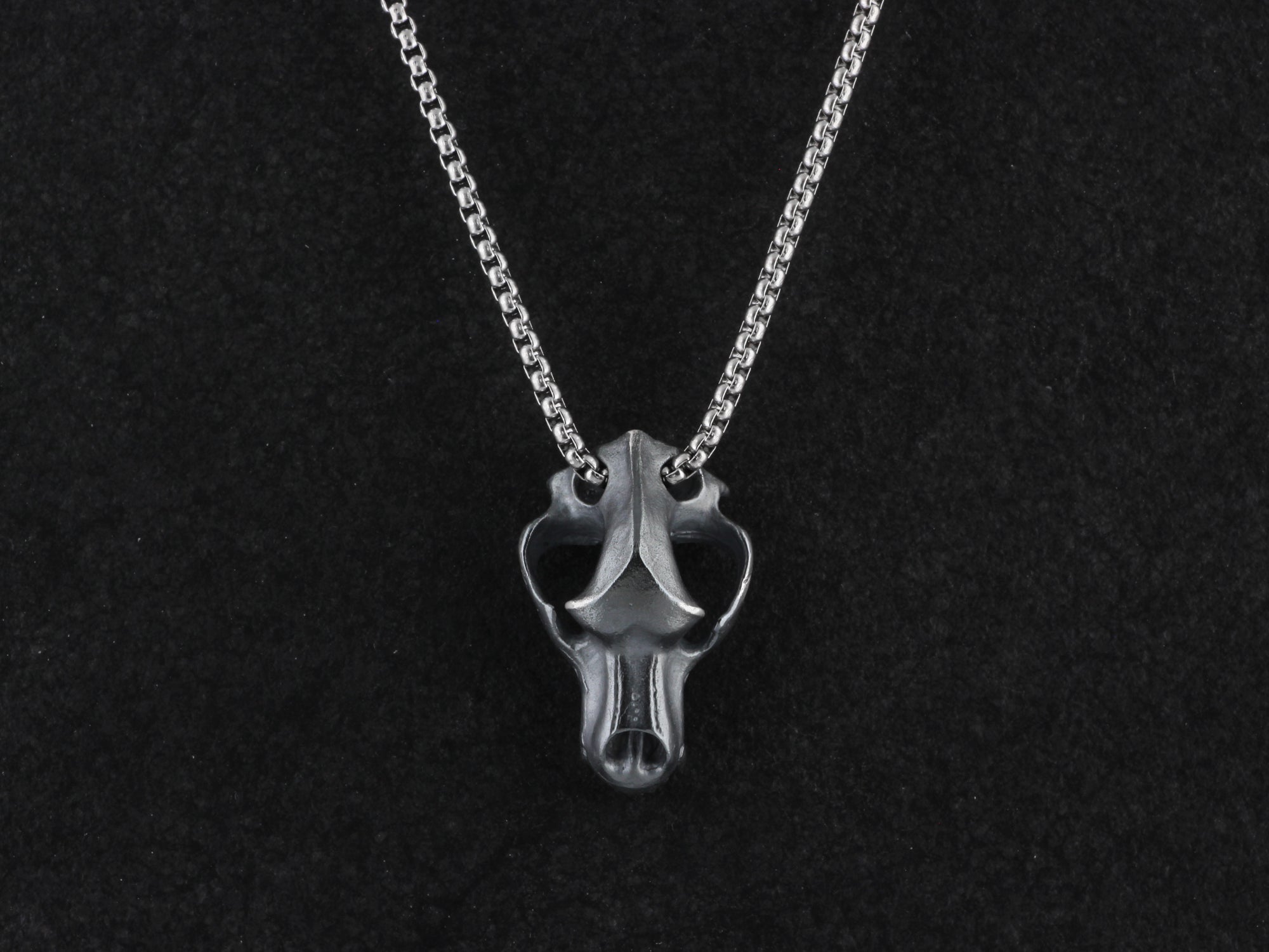 Sterling Silver Bear Skull Necklace