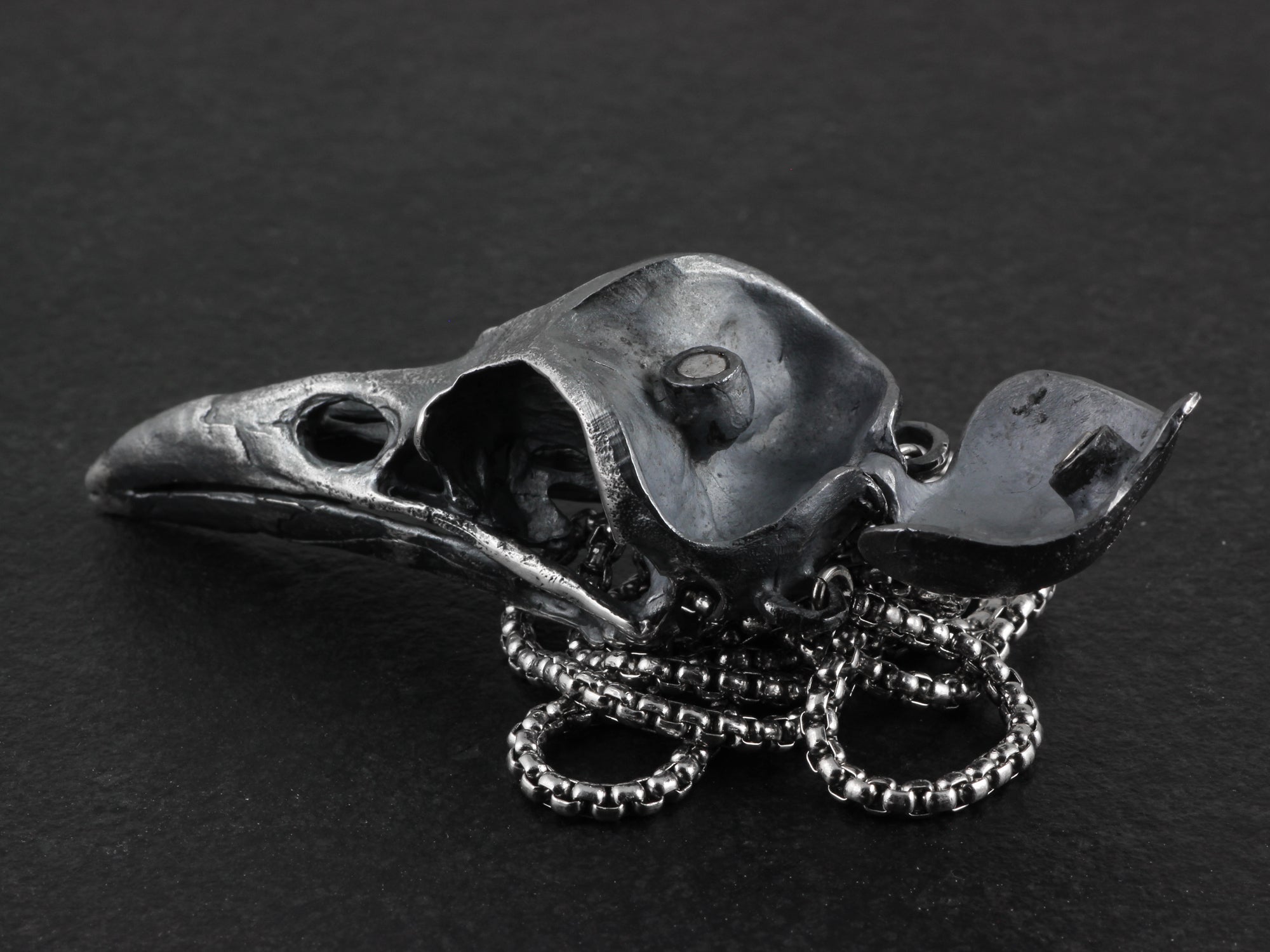 Sterling Silver Magpie Skull Locket