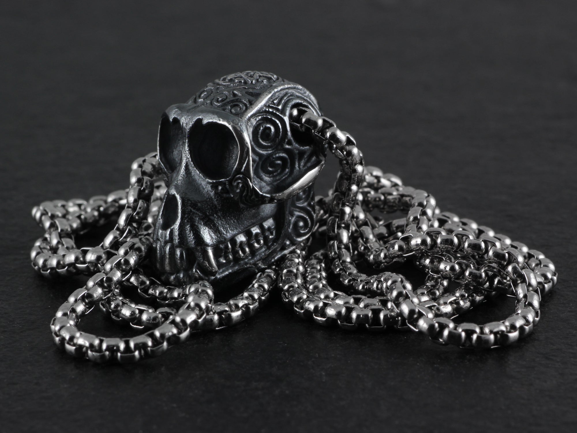 Sterling Silver Monkey Skull Necklace