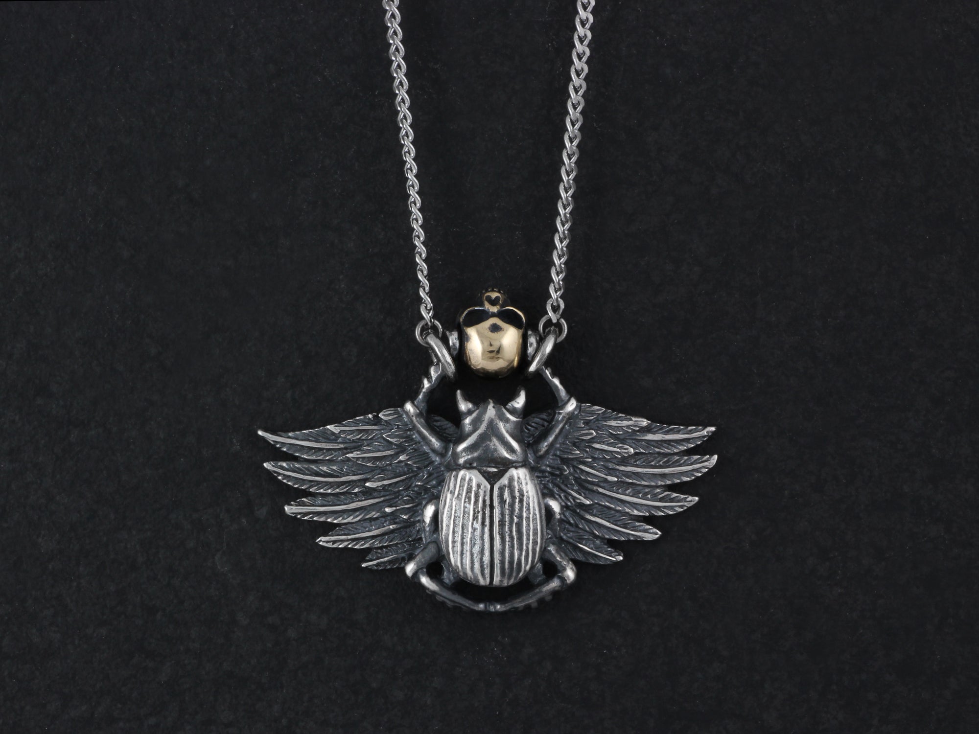 Sterling Silver Scarab Necklace