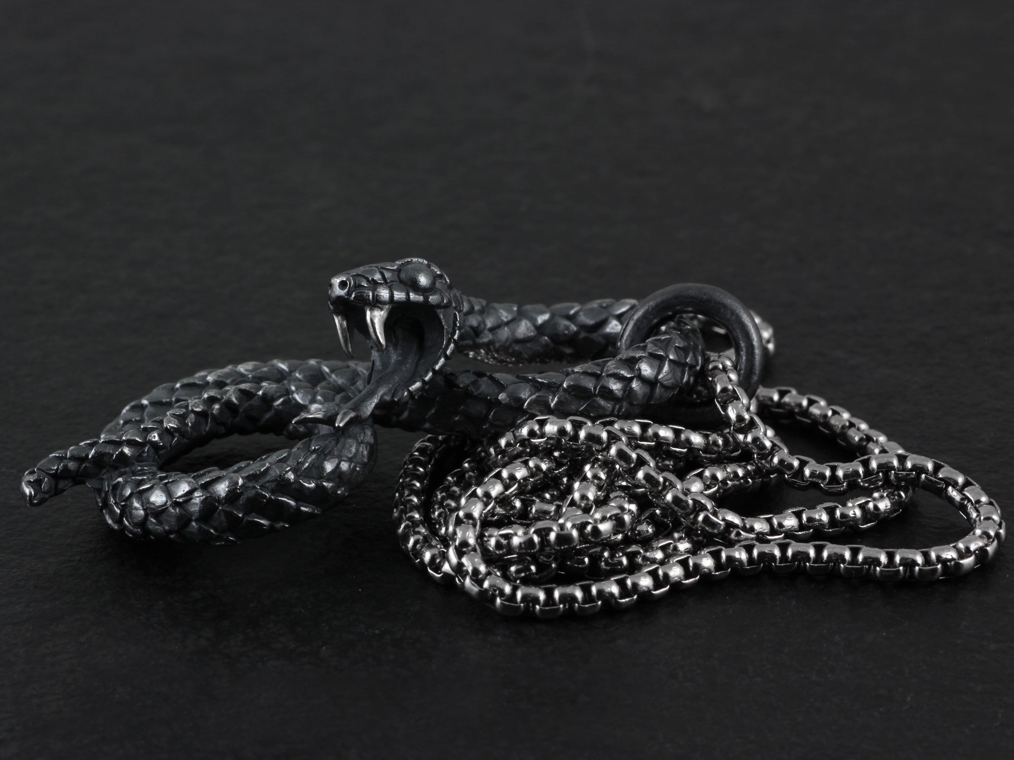 Sterling Silver Coiled Snake Necklace