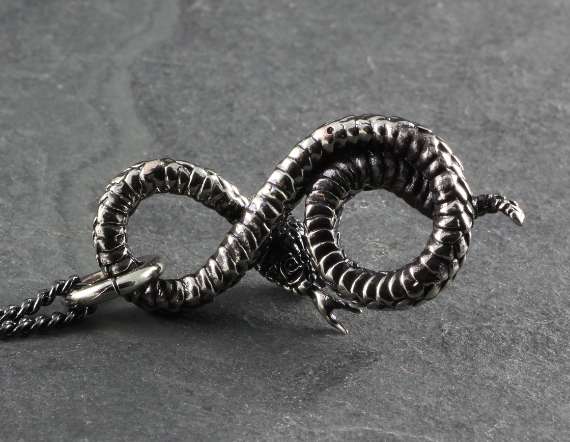 Coiled Snake Necklace - Silver