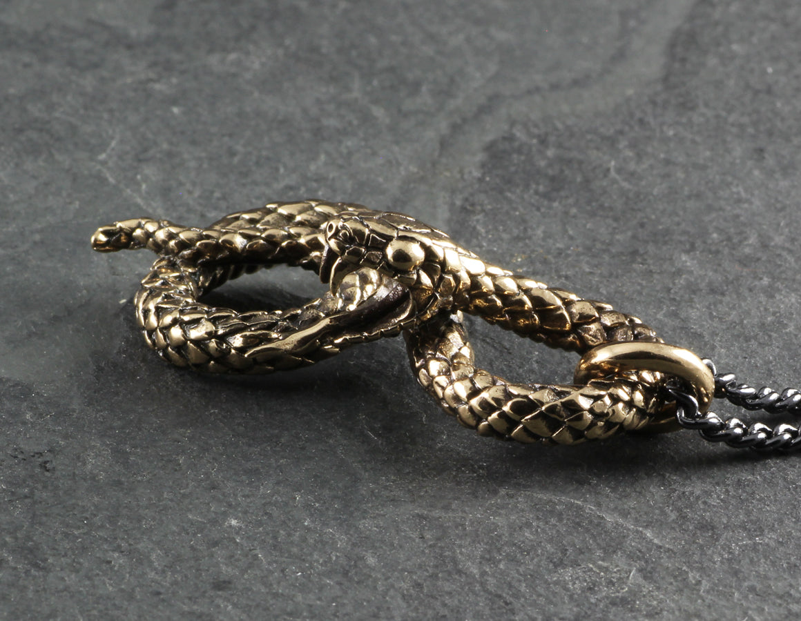 Coiled Snake Necklace - Bronze