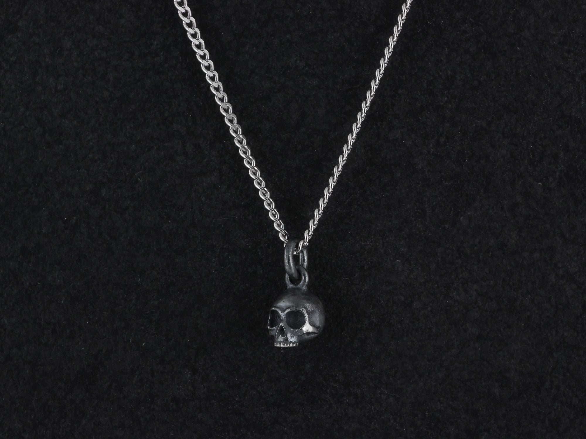 Sterling Silver Tiny Skull Necklace