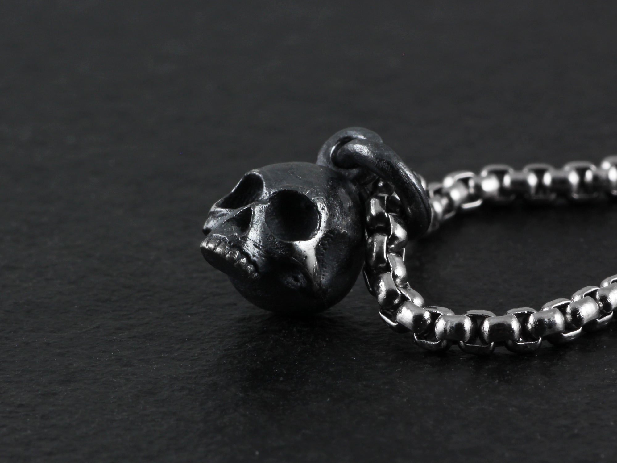 Sterling Silver Tiny Skull Necklace