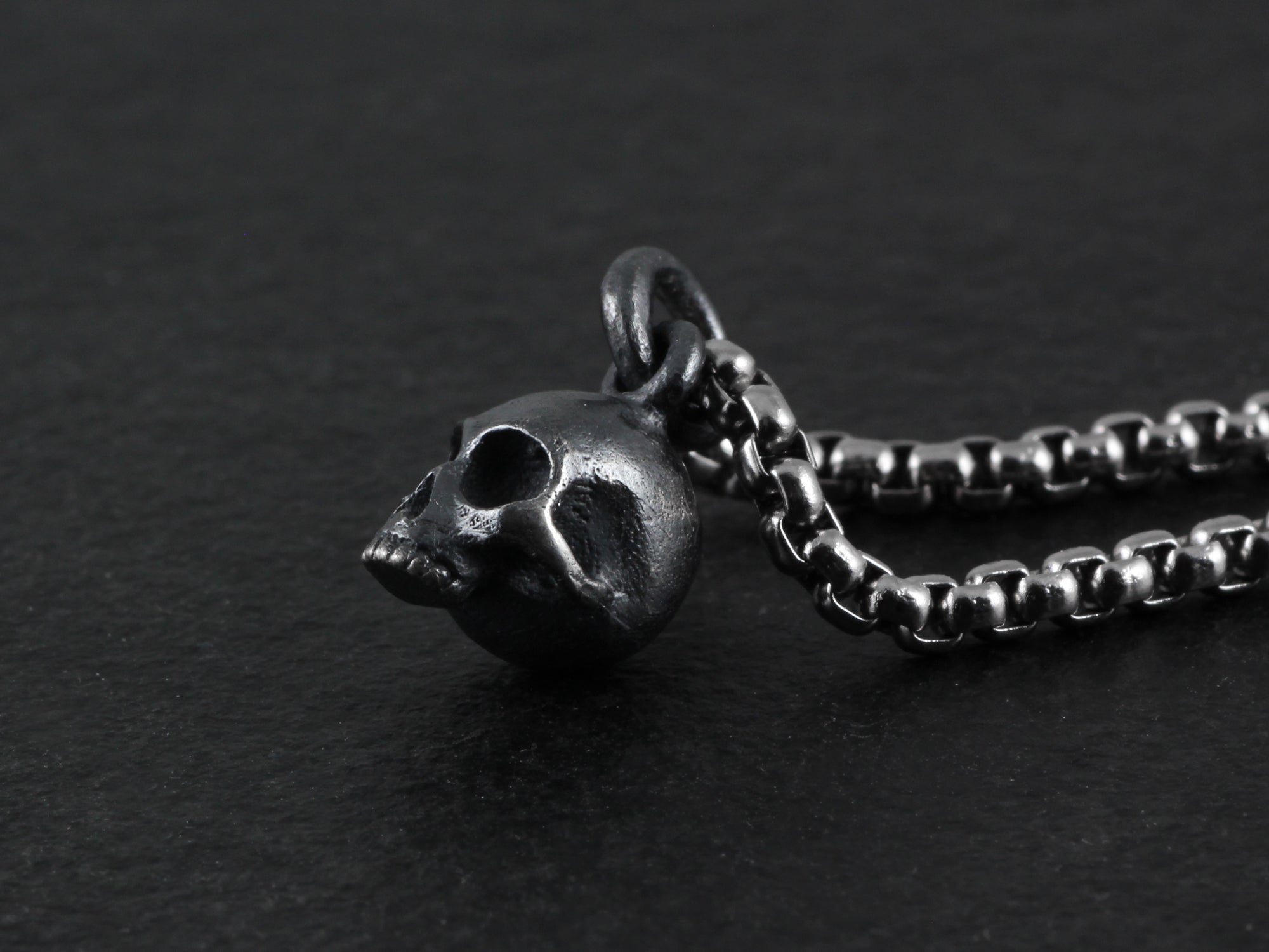 Sterling Silver Tiny Skull Necklace